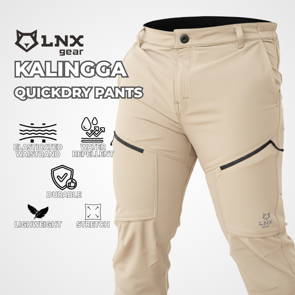 LNX Gear Celana Panjang Pria Wanita Unisex Outdoor Gunung Quickdry Kalingga Series Cream