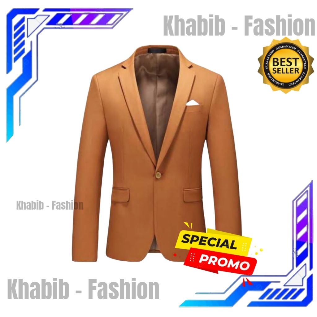 JAS FORMAL / JAS RESMI / JAS NIKAH / JAS ALMAMATER / JAS WISUDA / JAS BLAZER PRIA WARNA COKLAT MUDA