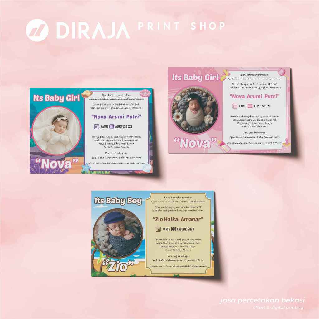 Cetak Kartu Aqiqah dan Tasyakuran Kelahiran Bayi