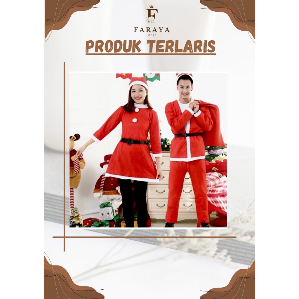 Baju kostum cosplay santa dress claus clause sinterklas sinterclass christmas Dewasa dress dres baju