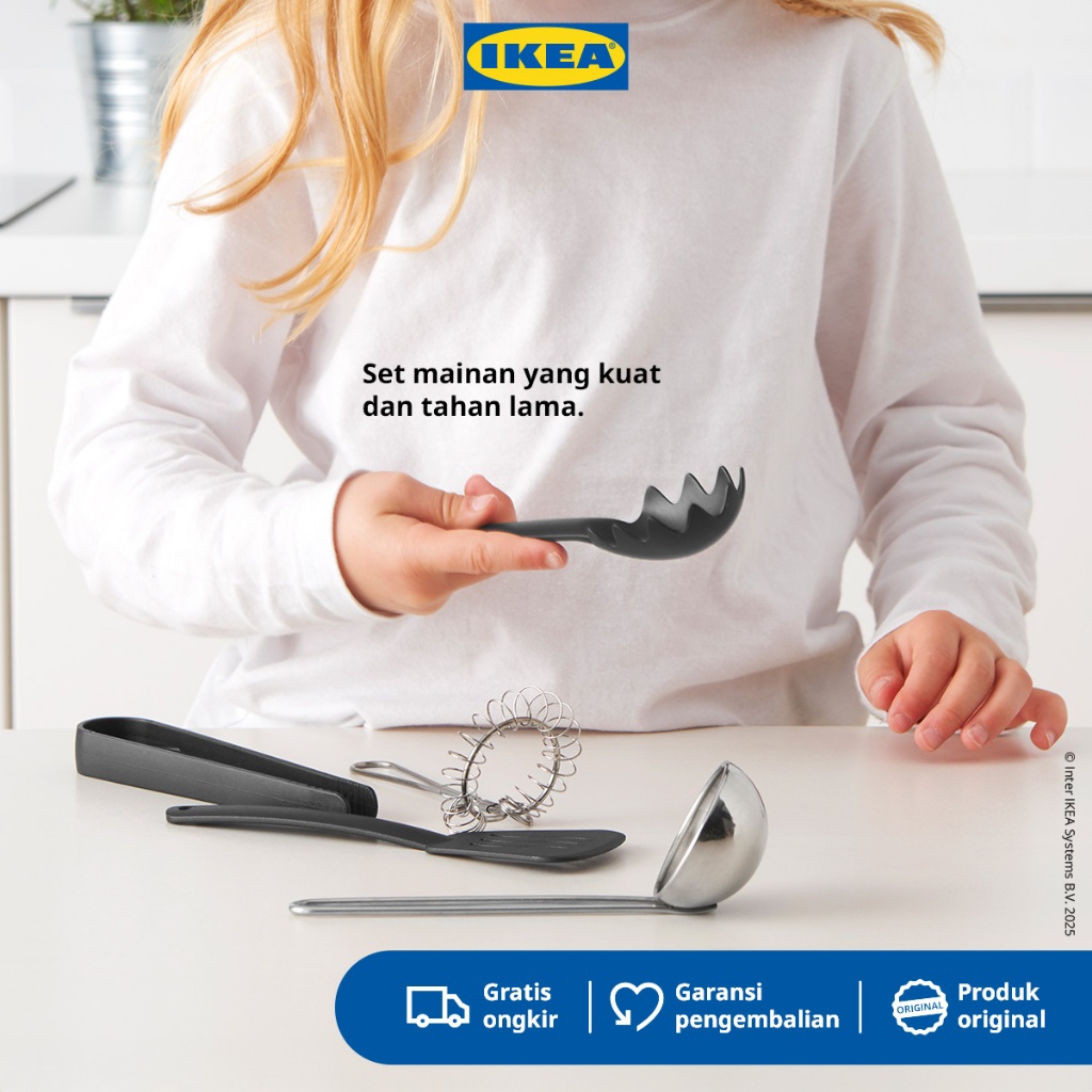 IKEA DUKTIG Set Mainan Perkakas Dapur Mainan Isi 5pcs