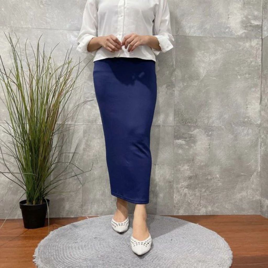 ROK WANITA SPAN DEVINA - ROK SPAN WANITA SCUBA - ROK WANITA KEKINIAN KARET BELAKANG