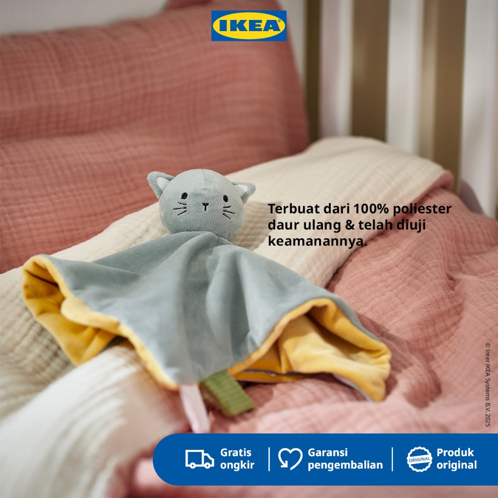 IKEA GULDVAVARE Selimut Bayi Dengan Boneka Kucing Lembut