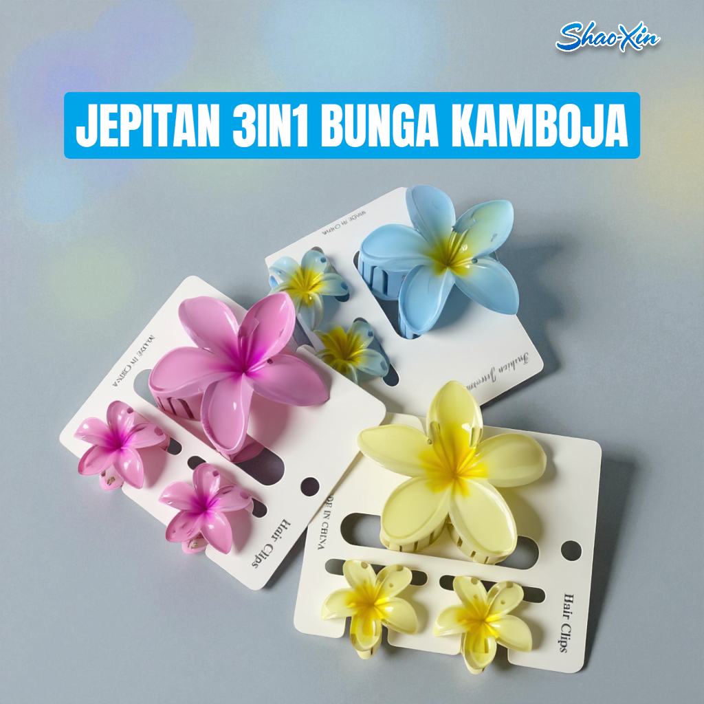 Jepit Rambut Badai Bunga Kamboja / Set Jepit Rambut Cakar Bunga Kamboja / Jepit Rambut Bunga Kamboja