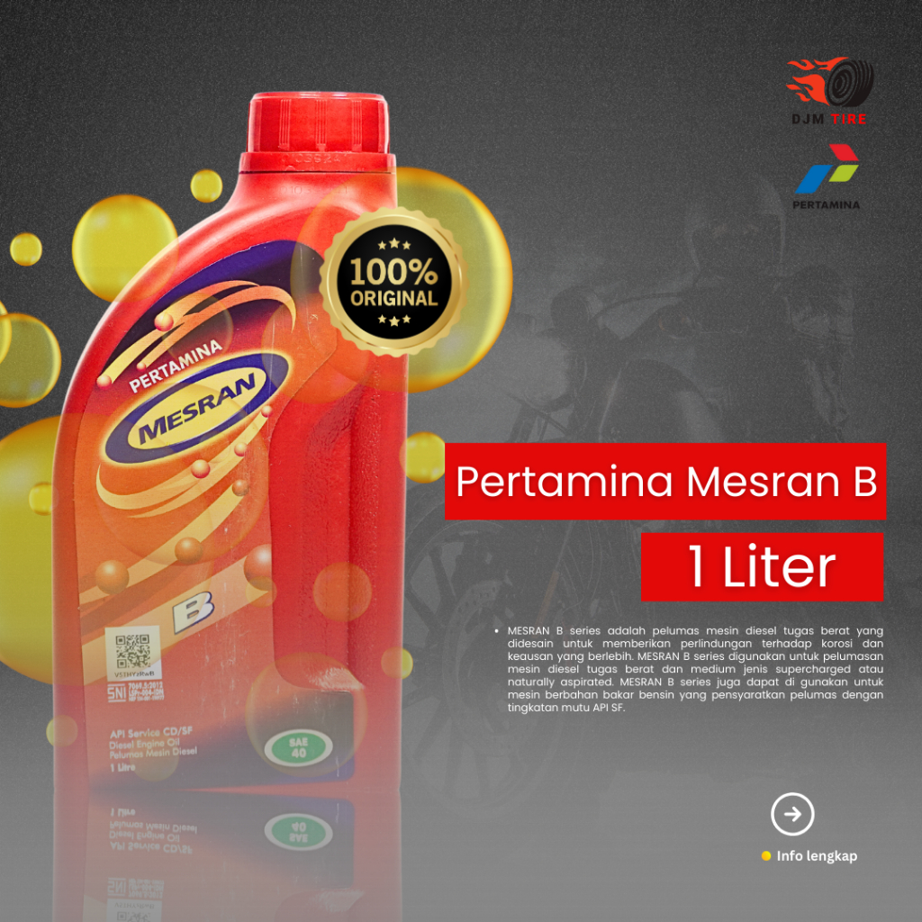 OLI MESIN DIESEL OLI MESRAN B 40 1LITER OLI PERTAMINA