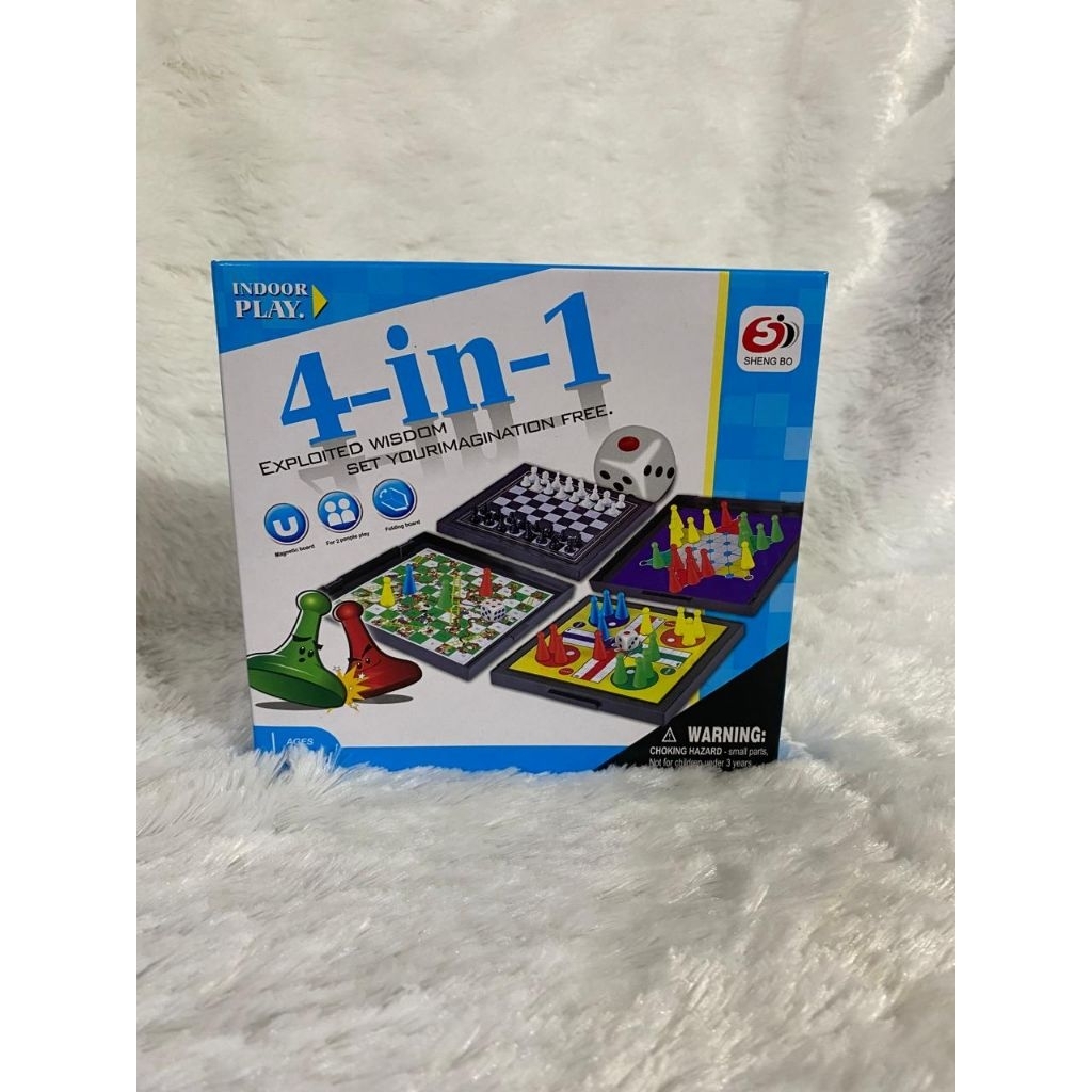 Mainan Catur 4in1 Magnet/Catur/Ular Tangga/Ludo