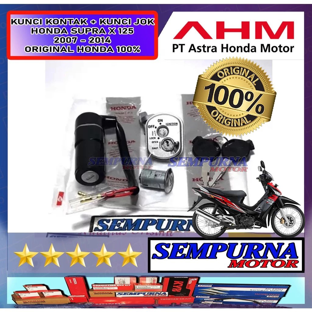 35010-KVL-N00 Kunci Kontak Plus Kunci Jok Supra X 125 Tahun 2007-2014 100% Original Honda Asli Ori H