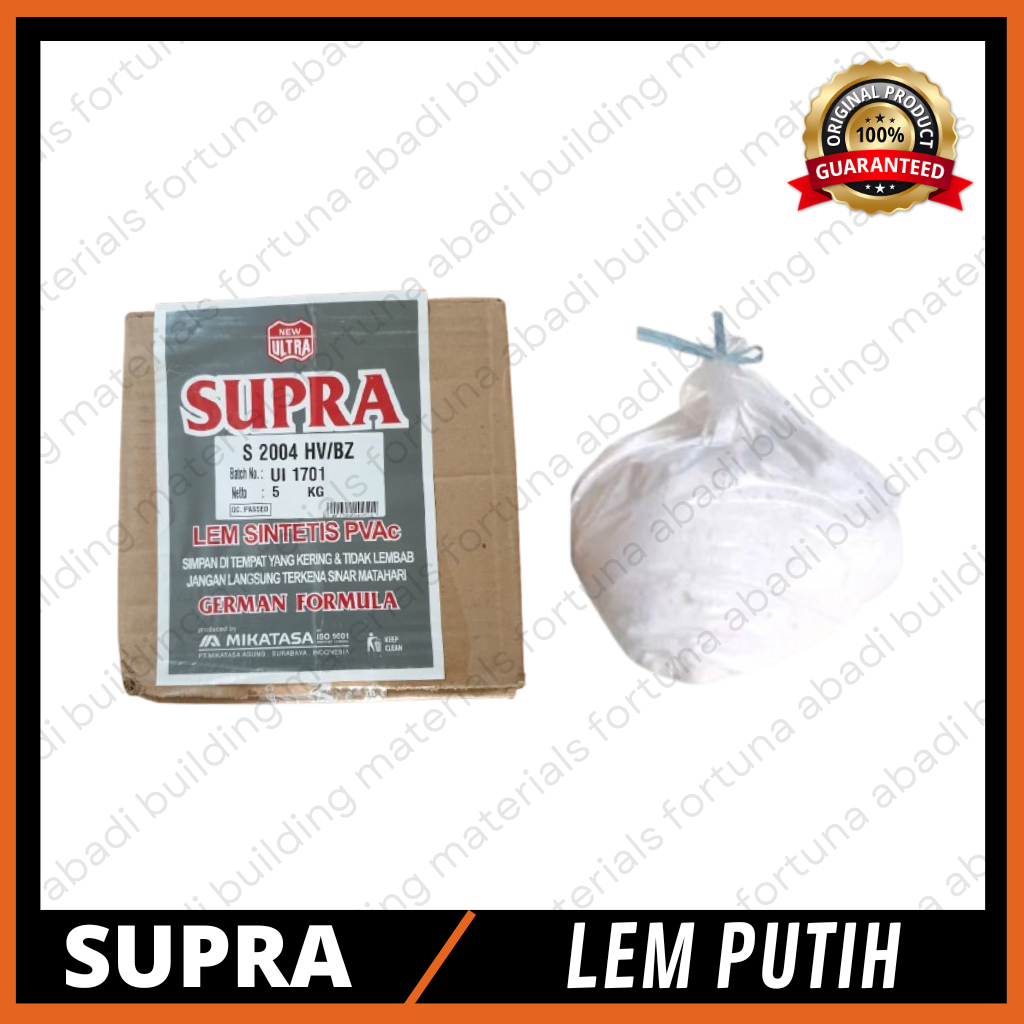 Lem PVAc Putih Supra Berat 5KG Lem Putih Super