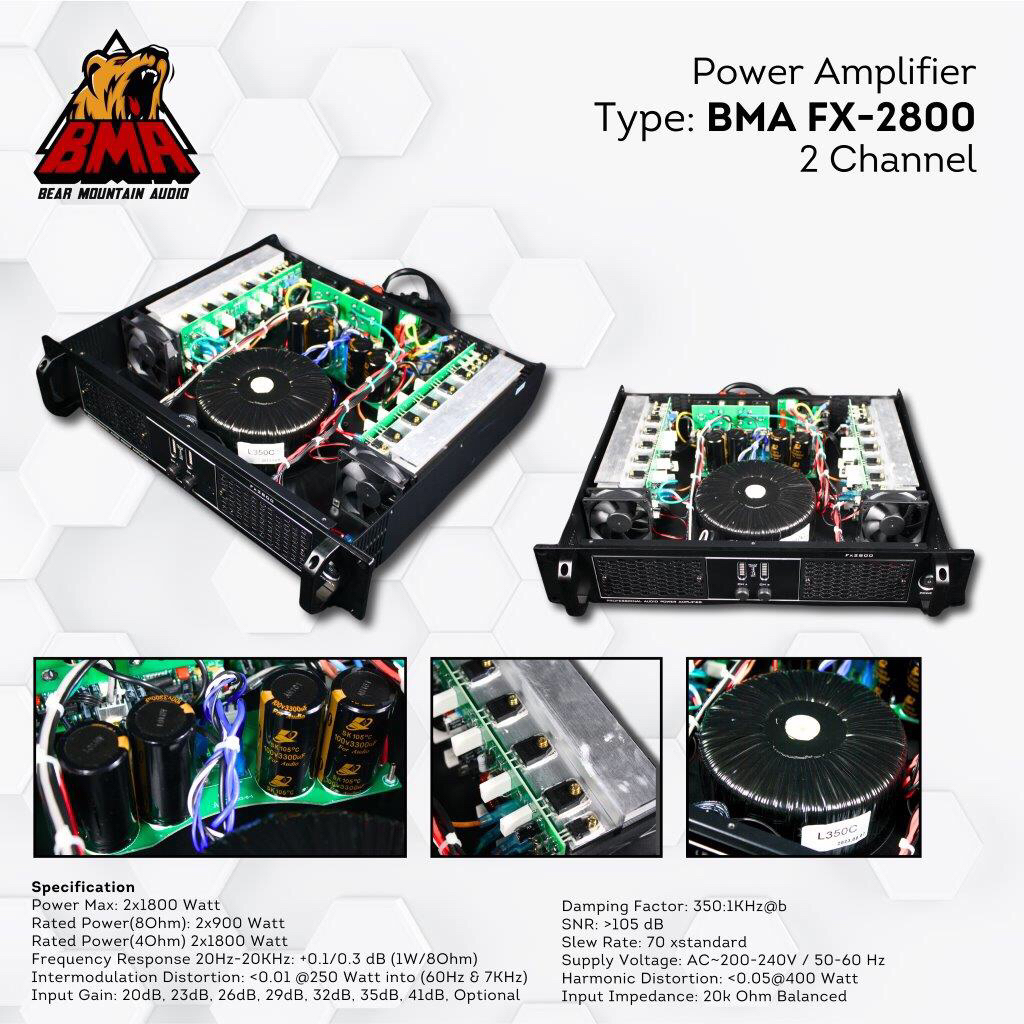 Power Amplifier BMA FX-2800 2 Channel / Power Ampli BMA 2 Channel