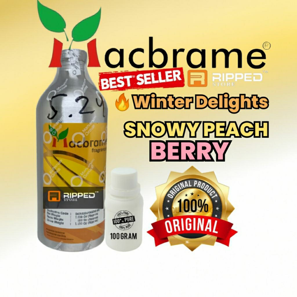 100ML BIBIT PARFUM MURNI WINTER DELIGHTS SNOWY PEACH BERRY BY MACBRAME ORIGINAL