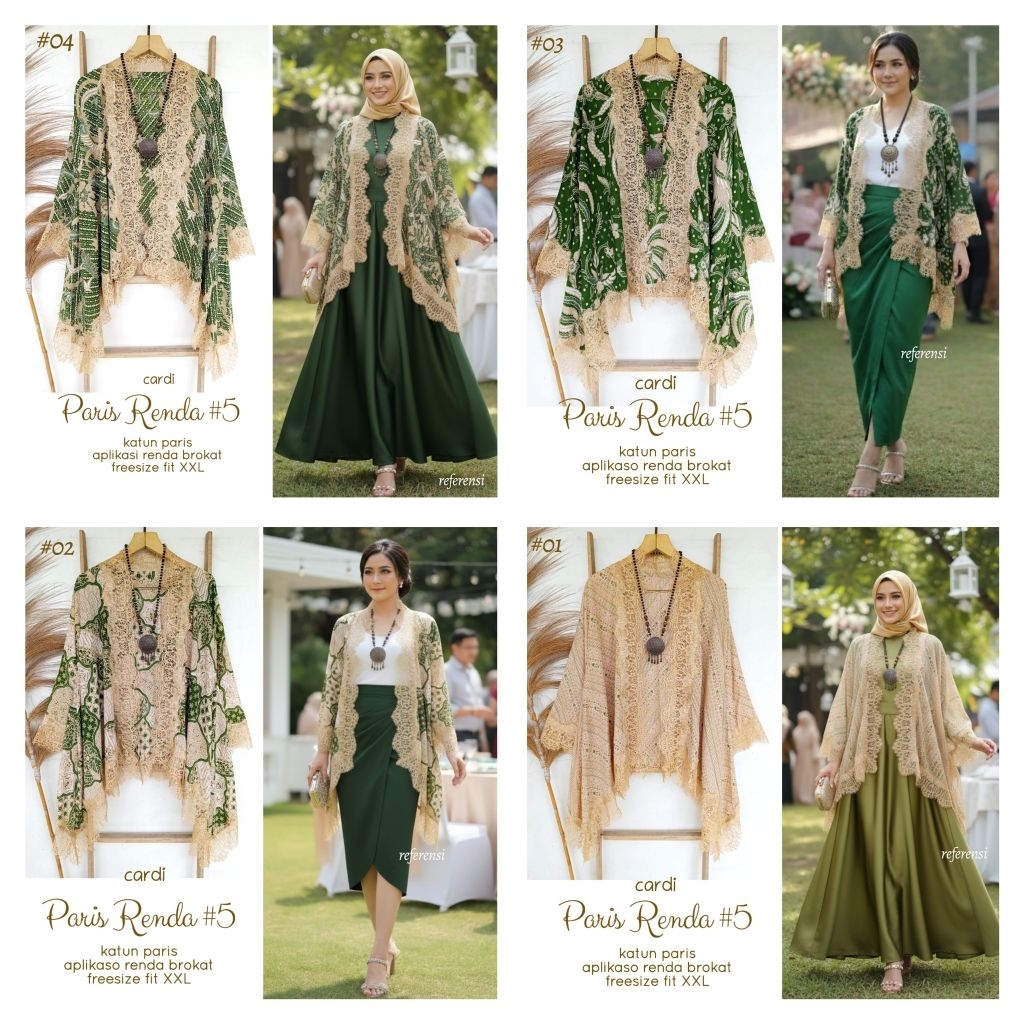 Outer Cardi Batik Wanita Lengan Panjang Bahan Paris Cardi Renda