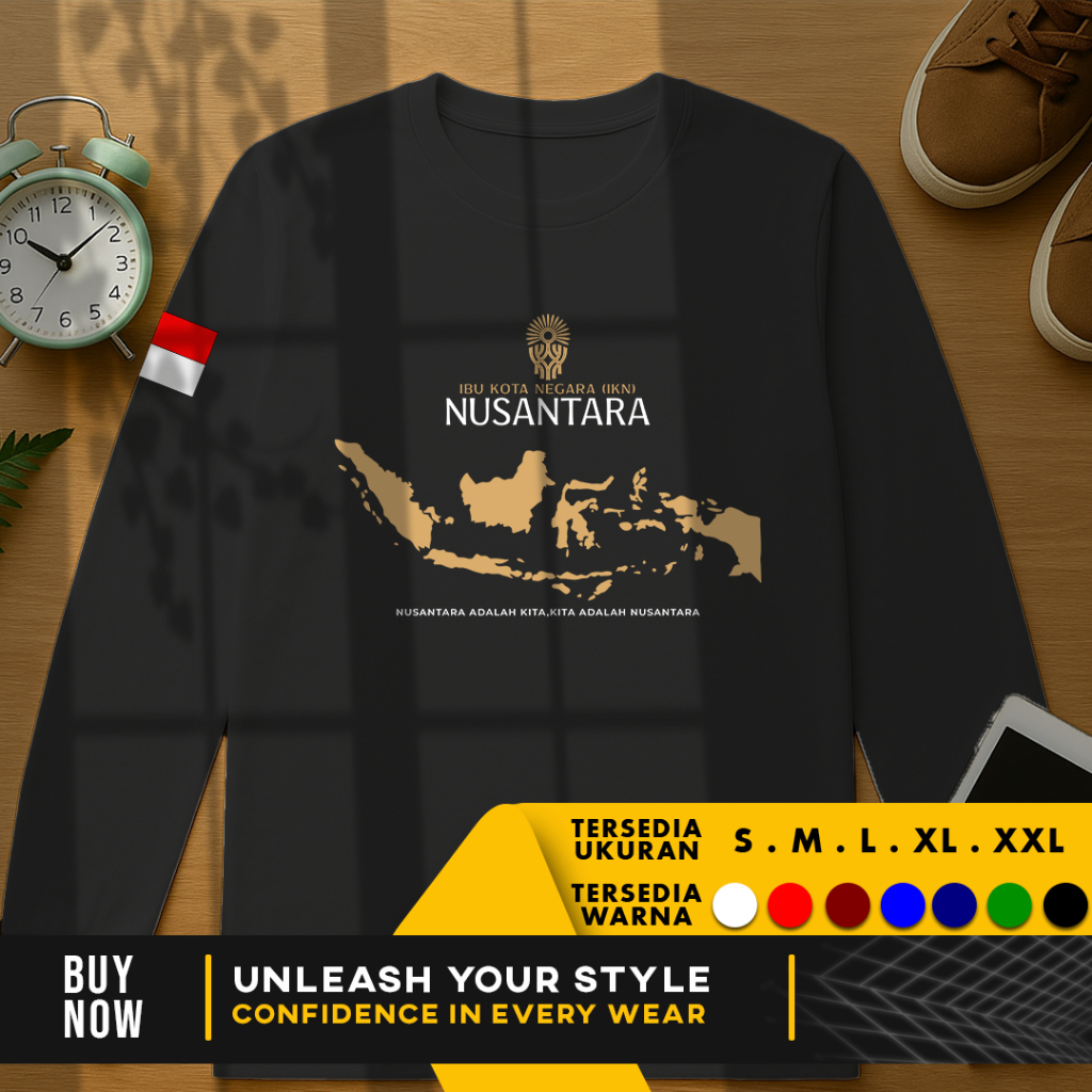 Kaos Baju Ibu Kota Negara NUSANTARA V.2 Nusantara adalah kita | LENGAN PANJANG | DTF Premium | Cotto