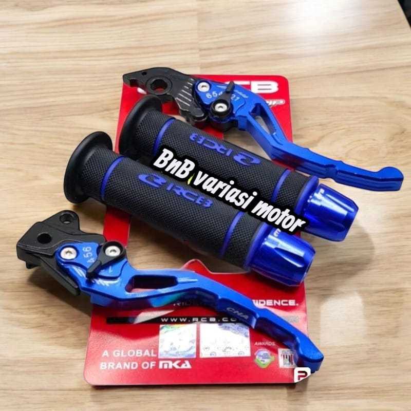 RCB Original Handgrip HG55 + Jalu Stang CNC + Handle rem Stelan CNC / Nmax Aerox Pcx Adv Vario Beat 
