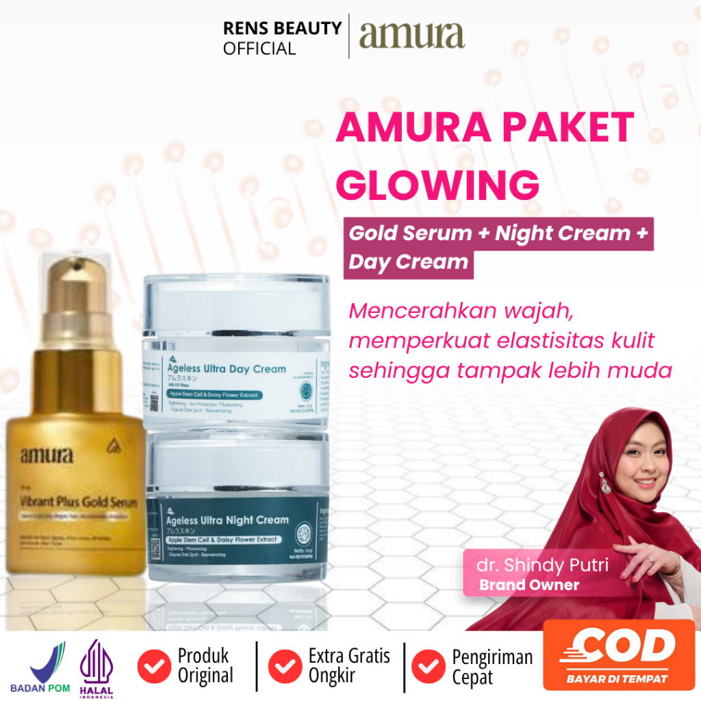 Amura Skincare Bundling Gold Serum with Day & Night Cream