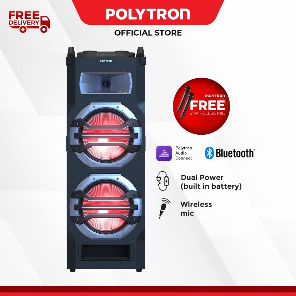 Polytron Speaker Portable PTS-12KF25 Bluetooth Free mic wireless
