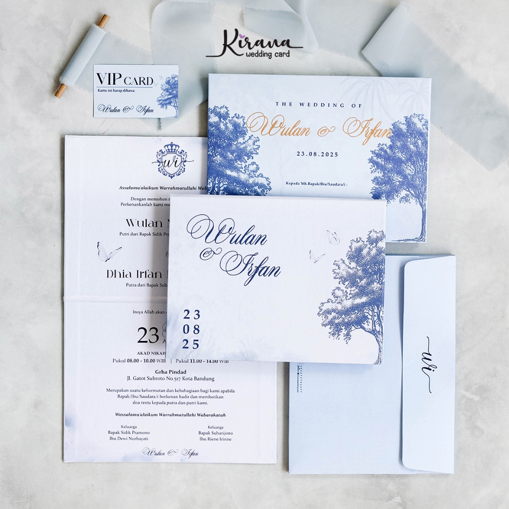 Undangan Custom Hard Cover Lipat 2 + Amplop | Undangan Pernikahan