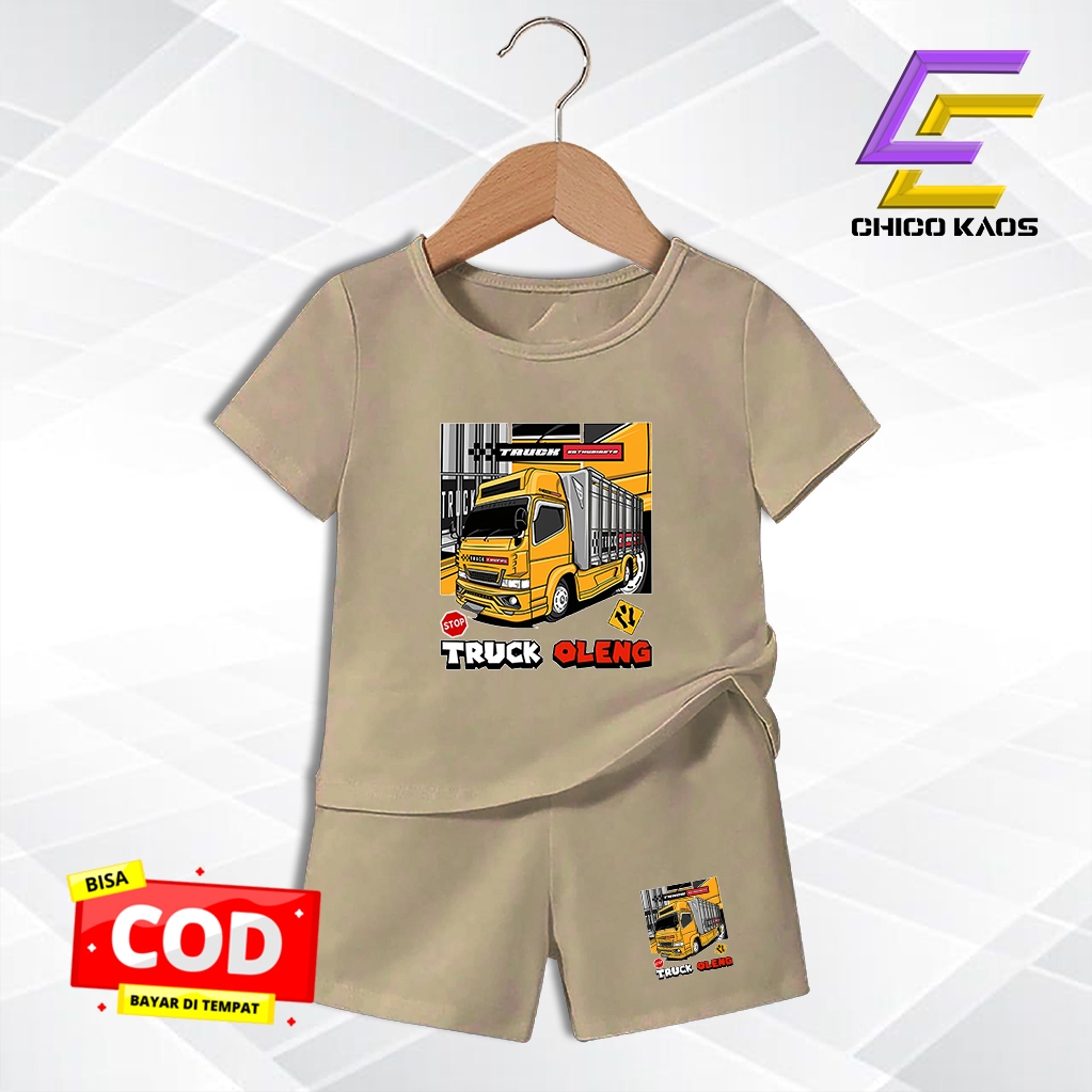 Baju Setelan Truck Oleng Anak Laki Laki - Kaos Distro Karakter Truck Oleng r Keren