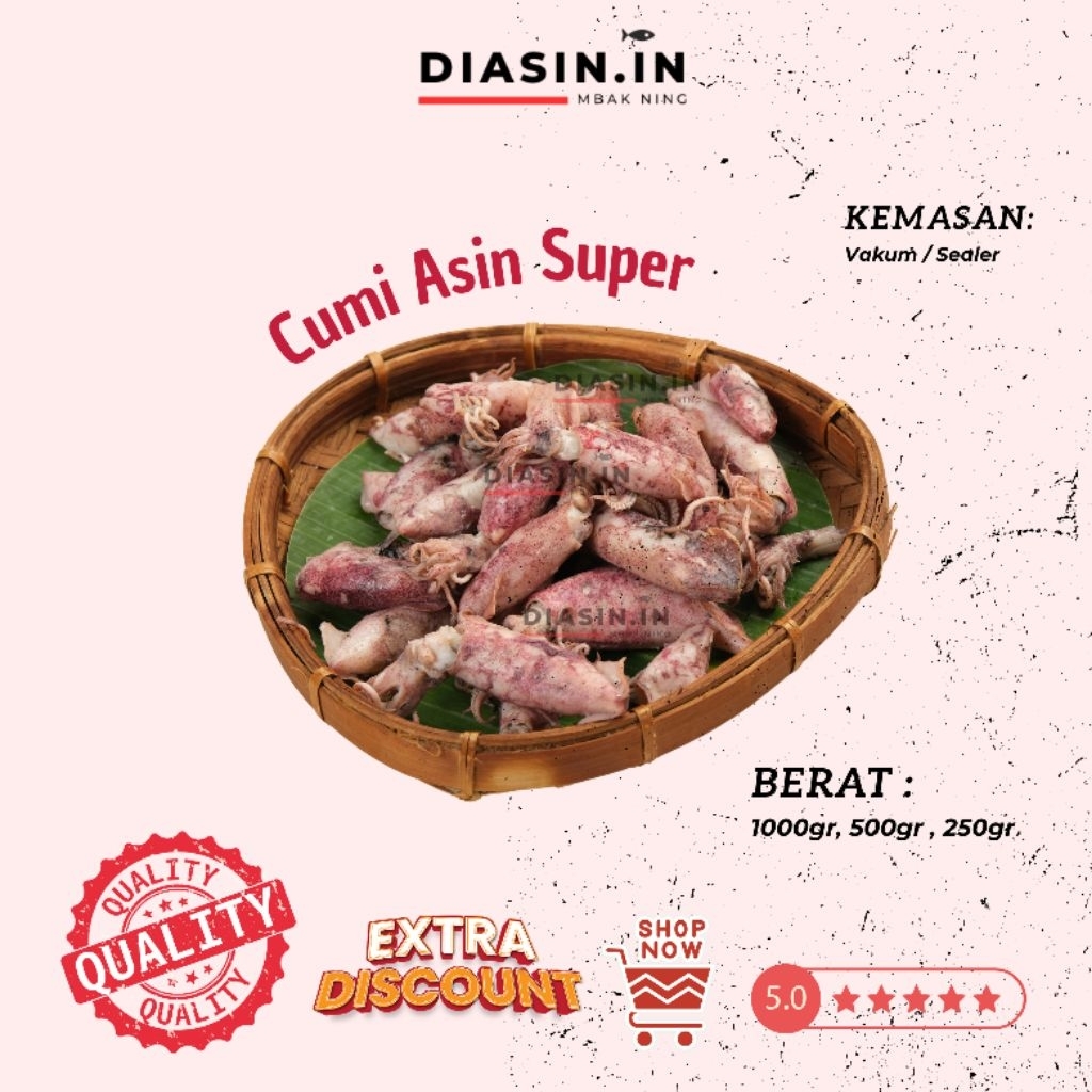 Cumi Asin | Sontong | Ukuran Besar-Besar Kemasan Vakum