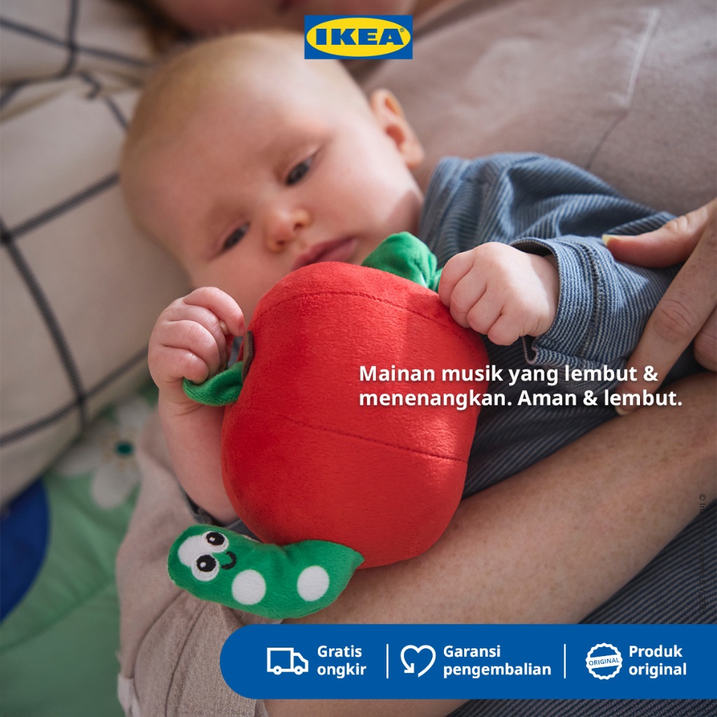 IKEA SANDBI Mainan Musik Bentuk Apel dan Cacing Merah/Hijau