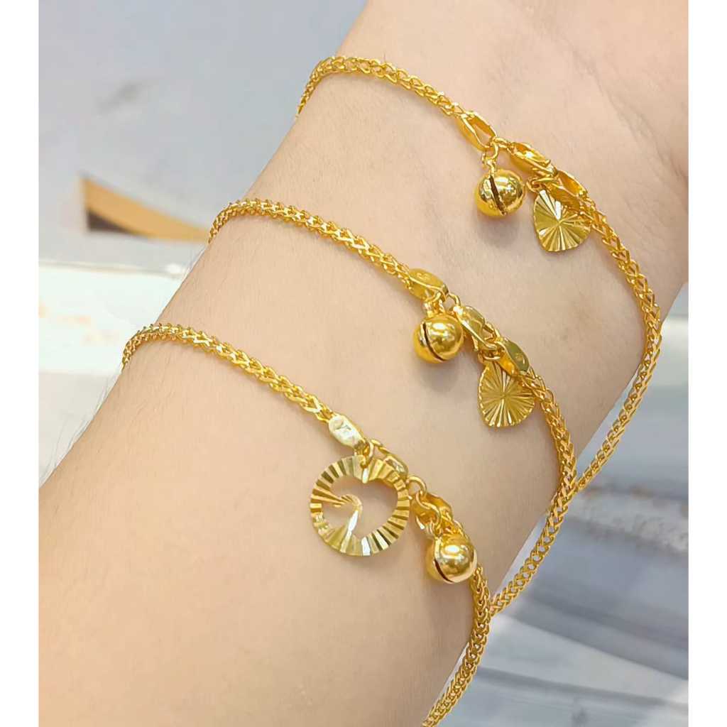 EMAS MUDA| GELANG TANGAN DEWASA RANTAI JALIN V VARIASI MAINAN