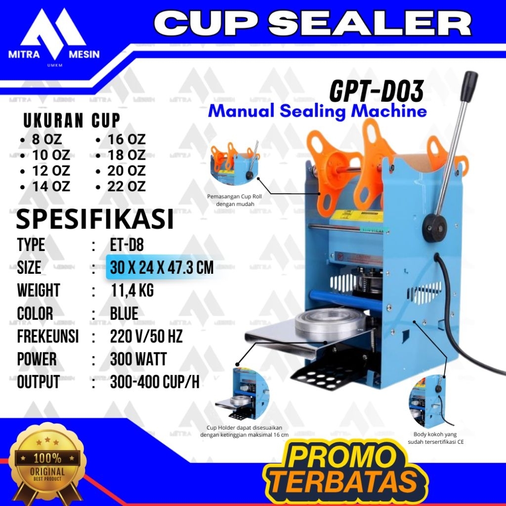 Mesin Cup Sealer semua ukuran 8 OZ/10 OZ/12 OZ/14 OZ/16 OZ/18 OZ/20 OZ/22 OZ/Mesin Press Gelas plast