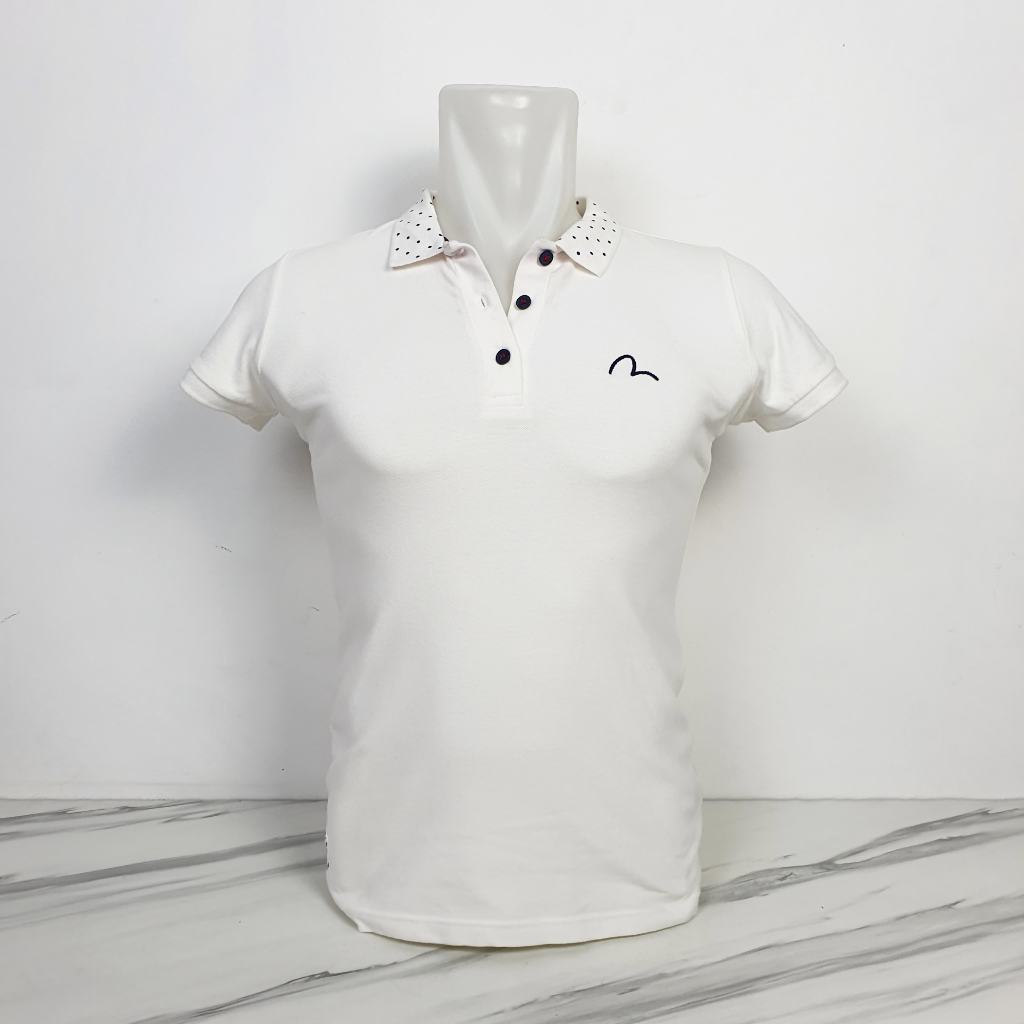 Baju Kaos Polo Wanita EVISU JEANS - Size S - Lebar Dada 44 cm - Original 100% - Scd