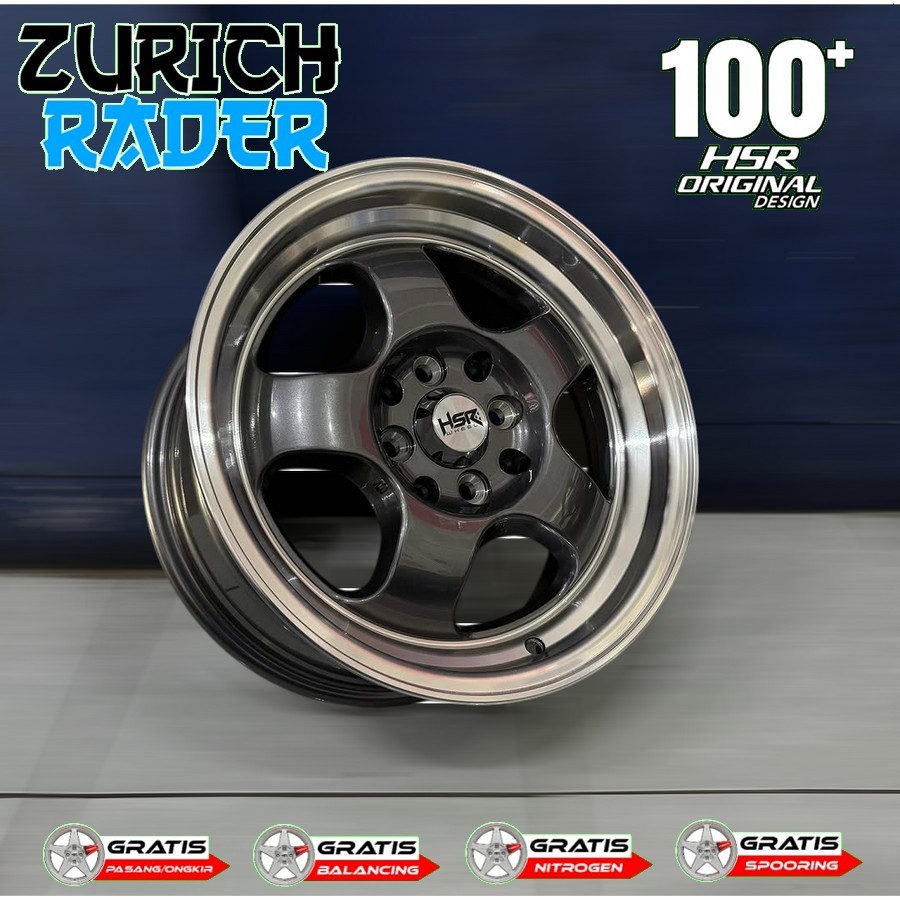 Velg Work Meister Ring 15 Untuk Mobil Ignis Swift Corolla Avanza Brio Pelek R15 Hsr Brisket Grey