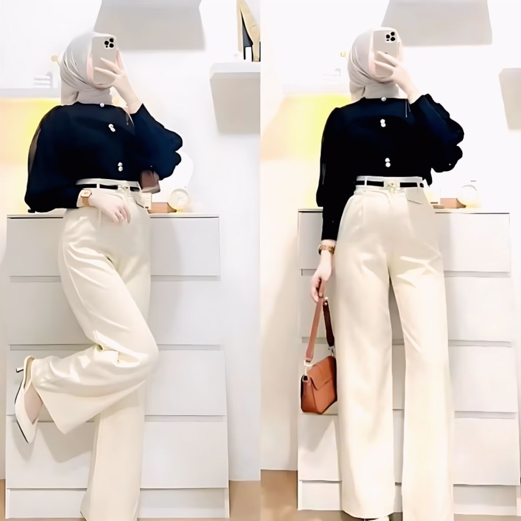 ORO PANTS KNIT PREMIUM | Celana Kulot Wanita Highwaist Tebal Anti Kusut | Bahan Rajut Nyaman – Warna