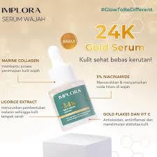serum wajah yang mengandung serpihan emas 24K asli untuk membantu mencerahkan, menutrisi, dan mening