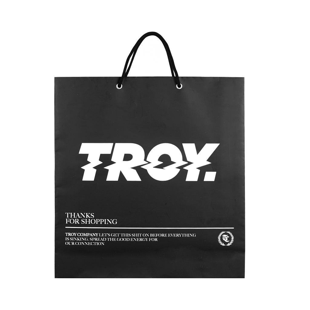 Troy Company Paper Bag Gift Bag Large Black Glossy - Tas Hadiah Tas Souvenir Hitam Glossy PBG 3414