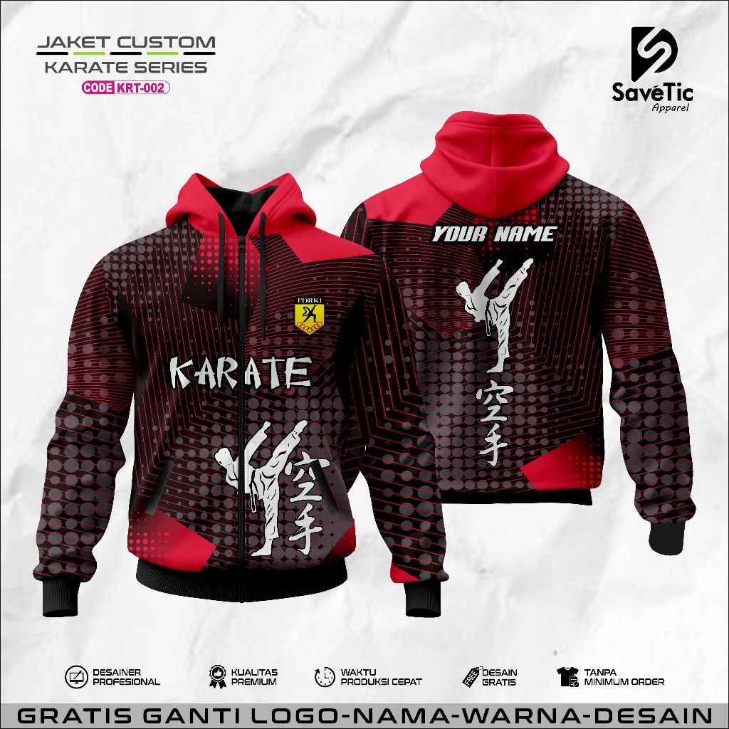 Jaket Karate Full Printing Sublim Custom/Jaket Karate Indonesia/Jaket Motif Karate/Hoodie/Tracktop/B