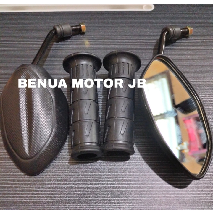 BENUA MOTOR Paket Handgrip Grip Kaze + Kaca Spion Standar Beat / Spion Beat, Beat Karbu, Beat Fi, Be