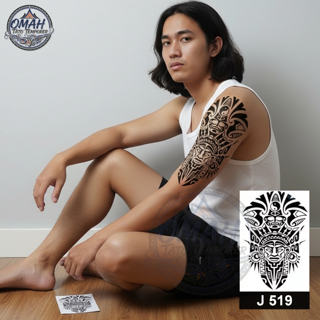 Stiker Tato Tatto Temporer Temporary Anti Air Waterproof J 519 Model Dayak