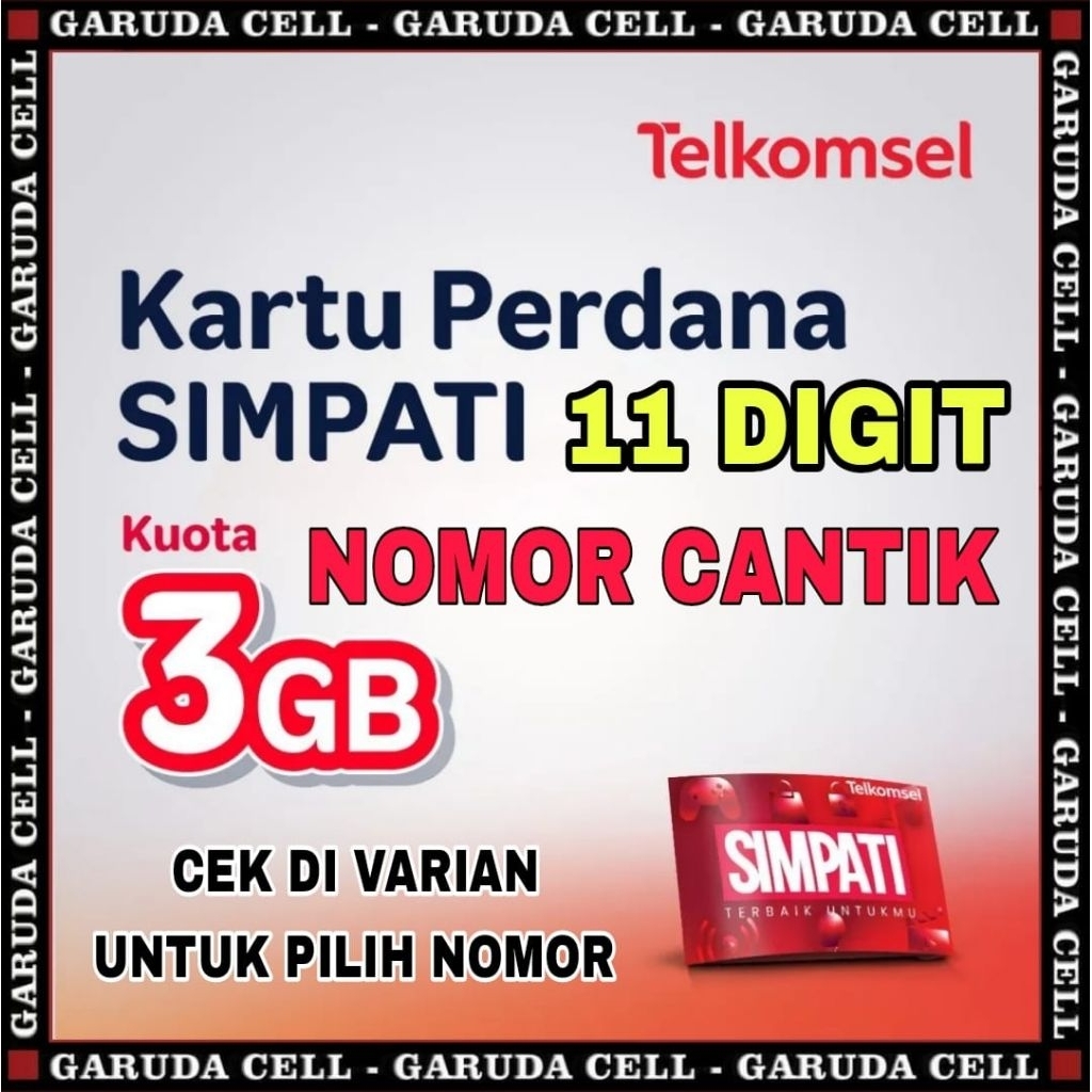 simpati nomor 11 digit - kartu perdana - Sim card - Simpati - Telkomsel prabayar - suport jaringan 5