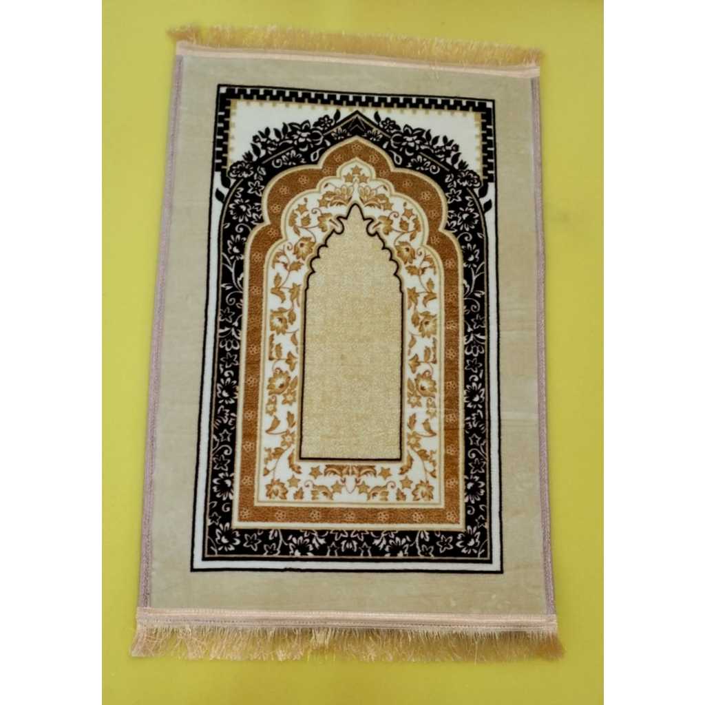 Sajadah Turki cream aestetic lembut dan tebal