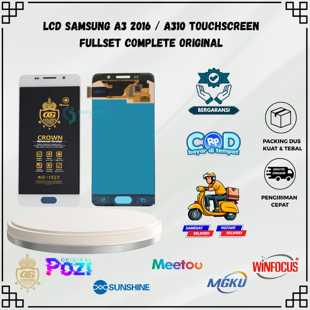 LCD SAMSUNG A3 2016 / A310 TOUCHSCREEN FULLSET COMPLETE ORIGINAL