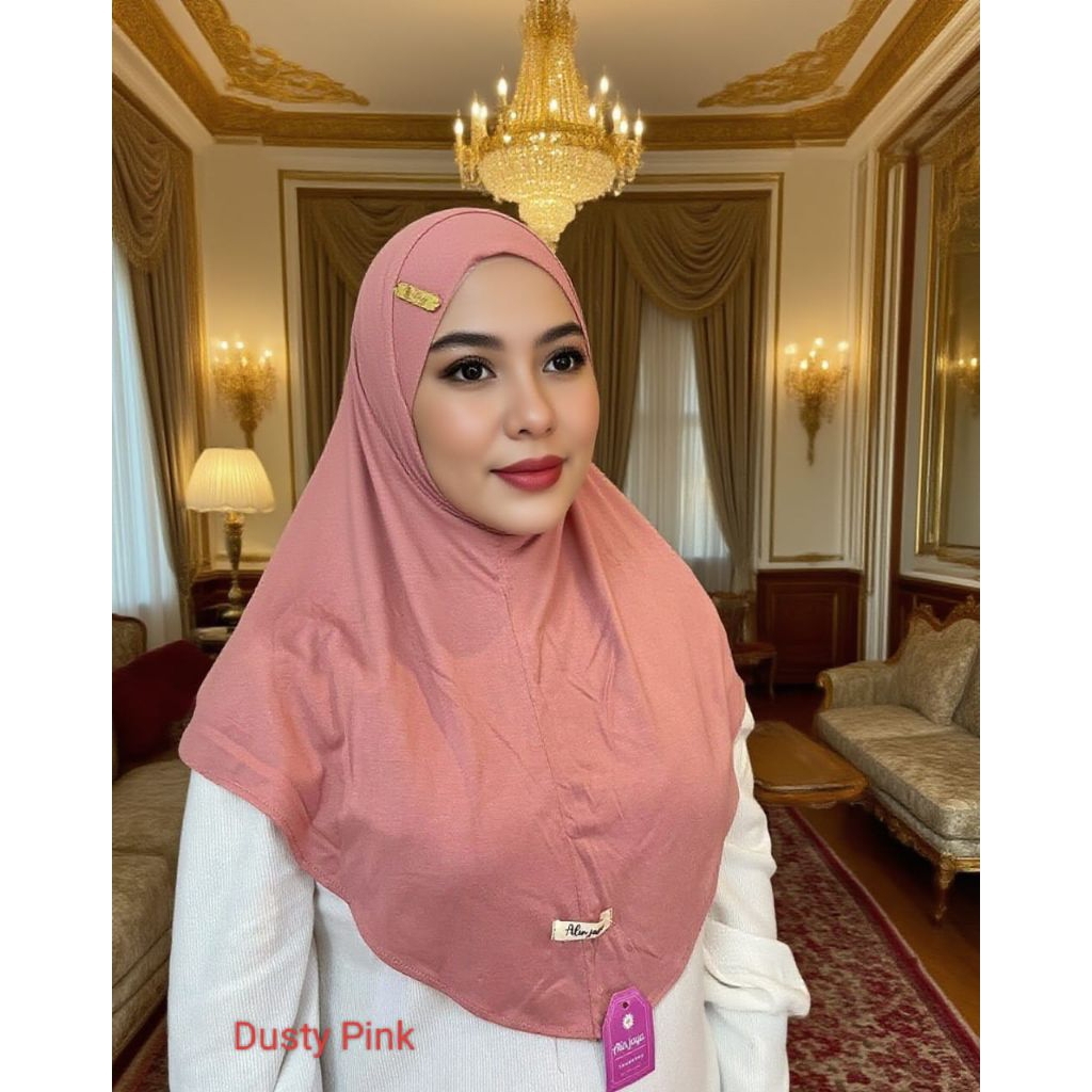 Kerudung Bergo instan Malay bahan Rayon Kaos Non Pet