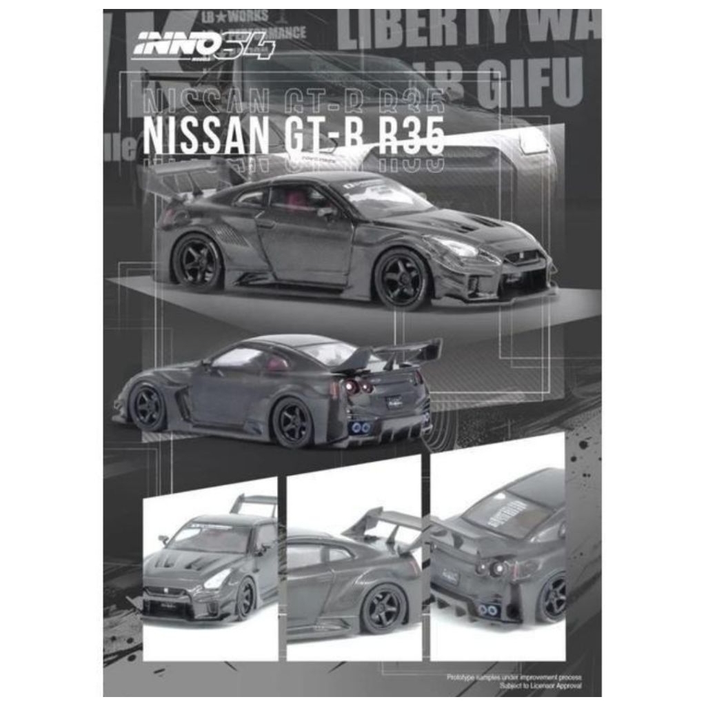 IN64-LBWKR35-FC - INNO64 1/64 NISSAN GT-R (R35) LBWK SUPER SILHOUETTE 35GT-RR Full Carbon