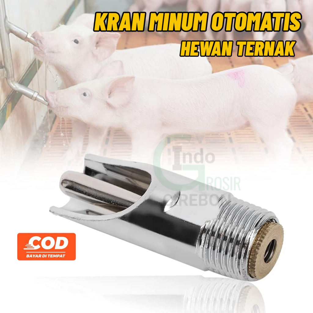 Kran Minum Otomatis Hewan Ternak Nipple Stainless Steel Dot Babi Sapi Kambing