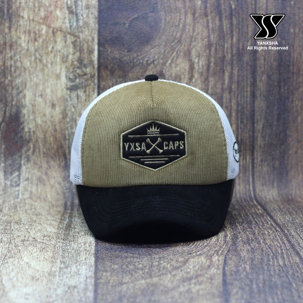 YANXSHA Baseball Visor Topi Baseball Visor Pendek Kombinasi Corduroy Trucker Unisex Baseball Visor p