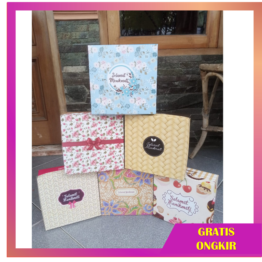 50 Pcs Dus Tutup Alas Pisah, Dus nasi, box nasi, kardus nasi ukuran 18x18