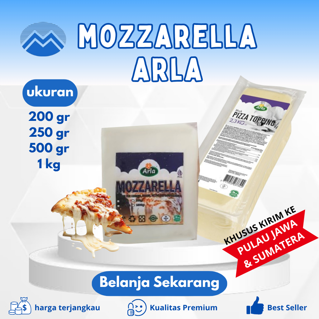 Keju Mozarella Arla 1 Kg  (HALAL) / MURAH / Mulur