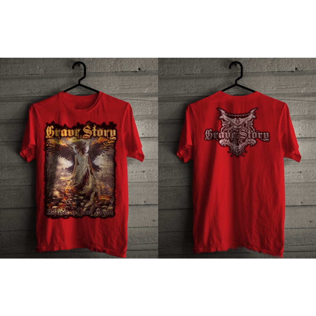 Kaos Lengan Pendek Merah Grave Story
