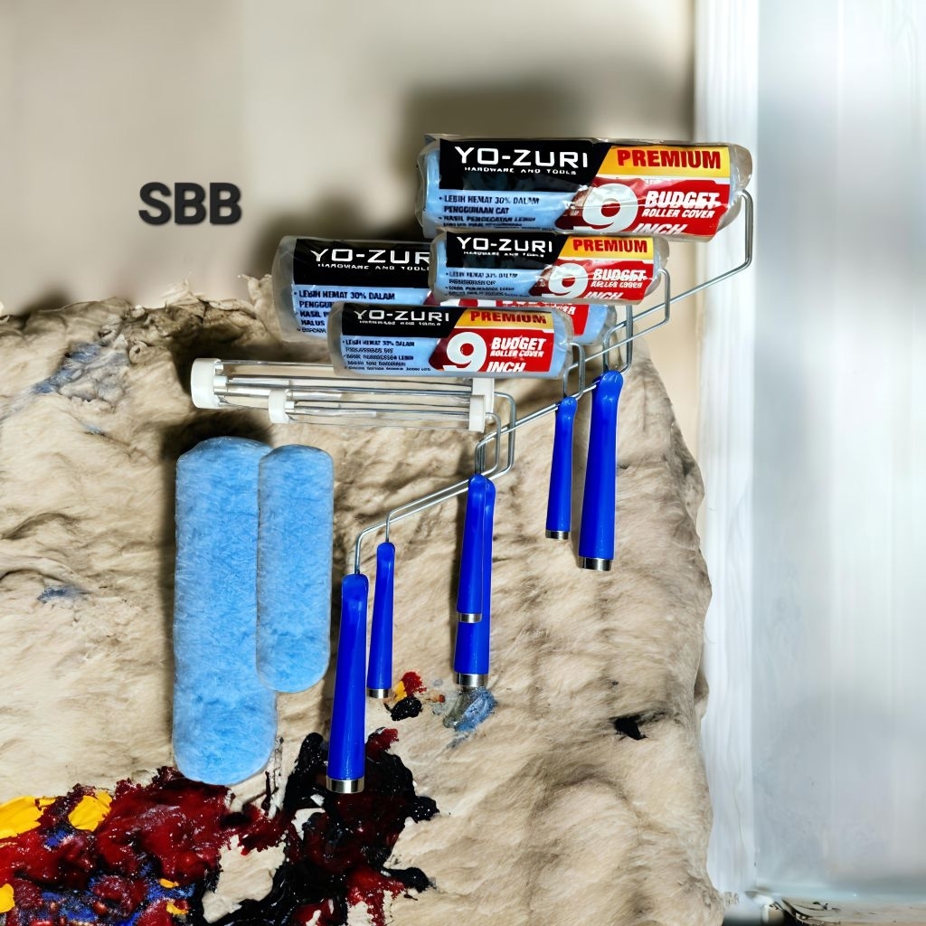 KUAS BULU ROLL YOZURI / KUAS CAT YOZURI 9 INCH / KUAS GAGANG ROLL YOZURI