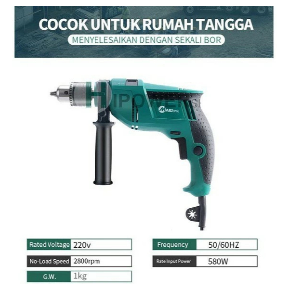 MESIN BOR TEMBOK BESI BETON KAYU MESIN BOR LISTRIK MURAH IMPACT DRILL MAILTANK SH09