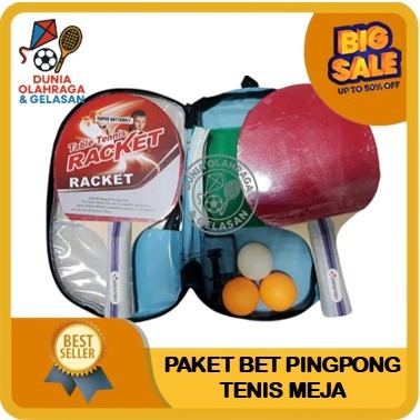 Paket Bat Pingpong Tenis Meja Bed Bad Donic Butterfly Ciima Import Set Bola Ball 1 Set