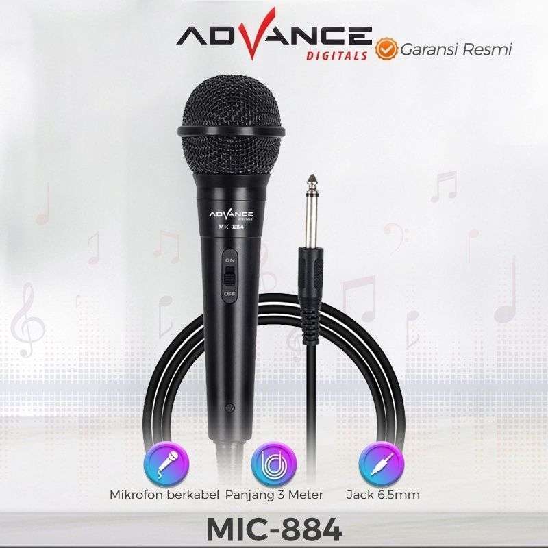 Advance Mic Karaoke Profesional Dynamic Microphone Mic Kabel MIC-884 | ADVANCE KABEL MIC 884