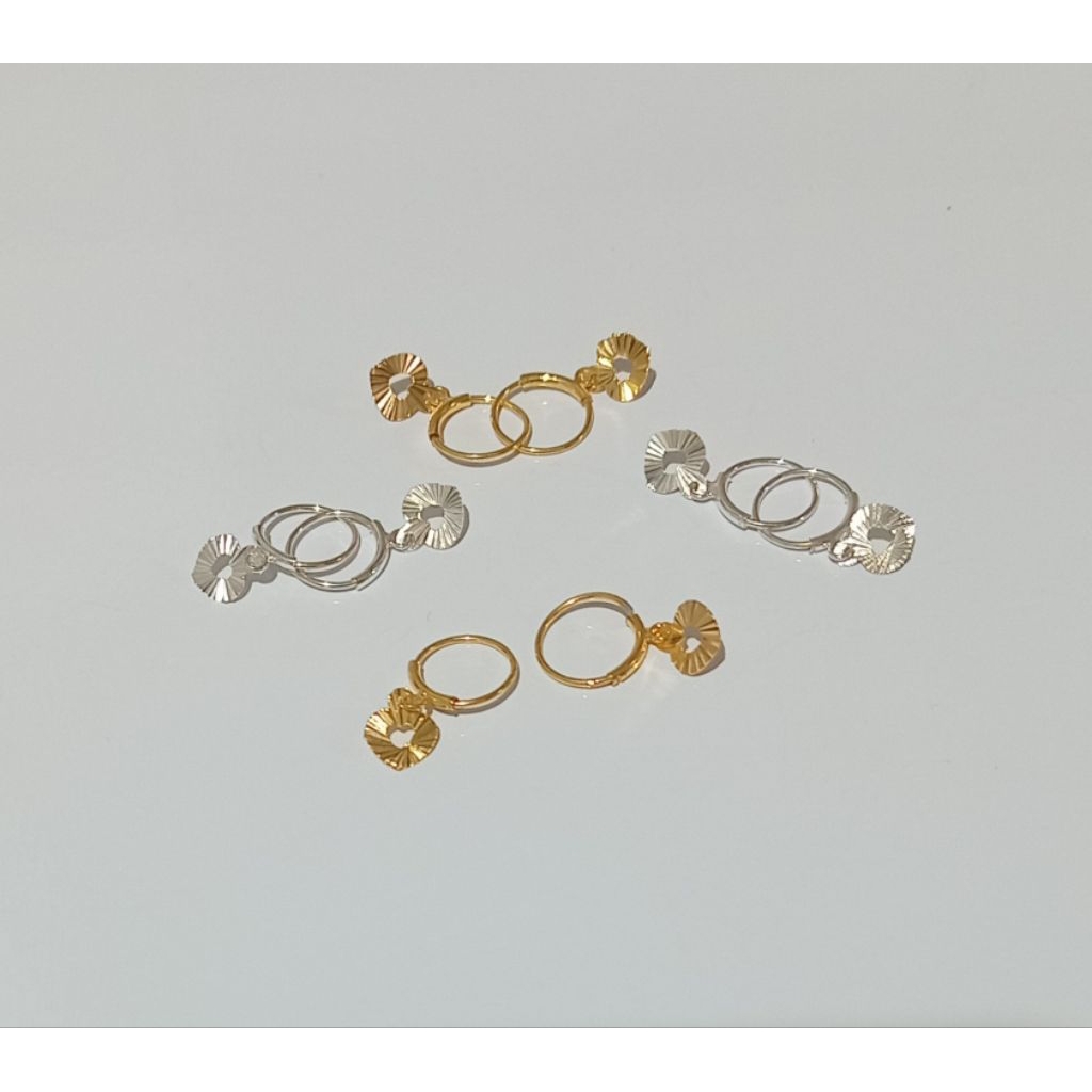 Anting Anak Per Juntai Love Ukir (Perak 925)