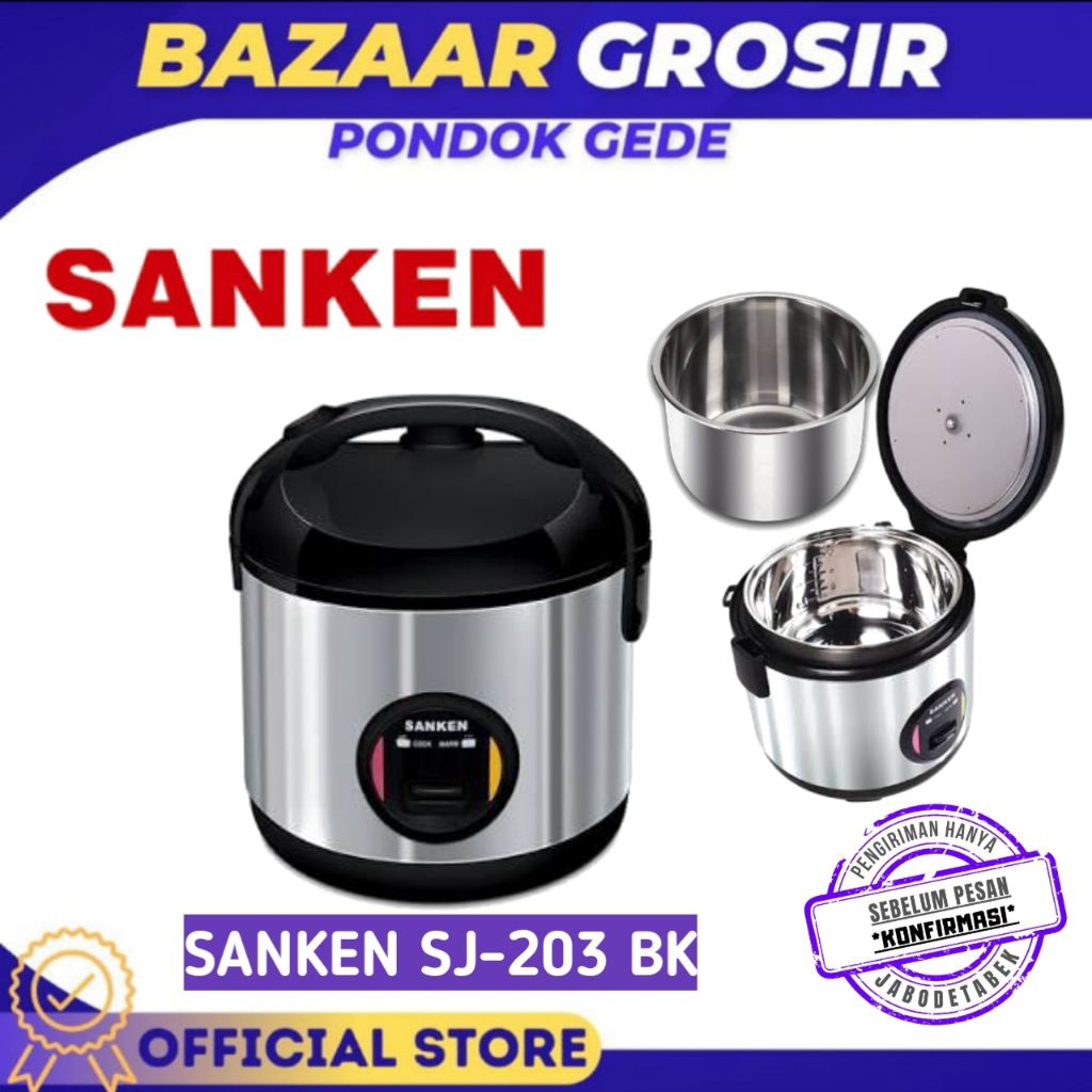 MAGIC COM SANKEN SJ203 / SJ-203 1 LITER STAINLESS