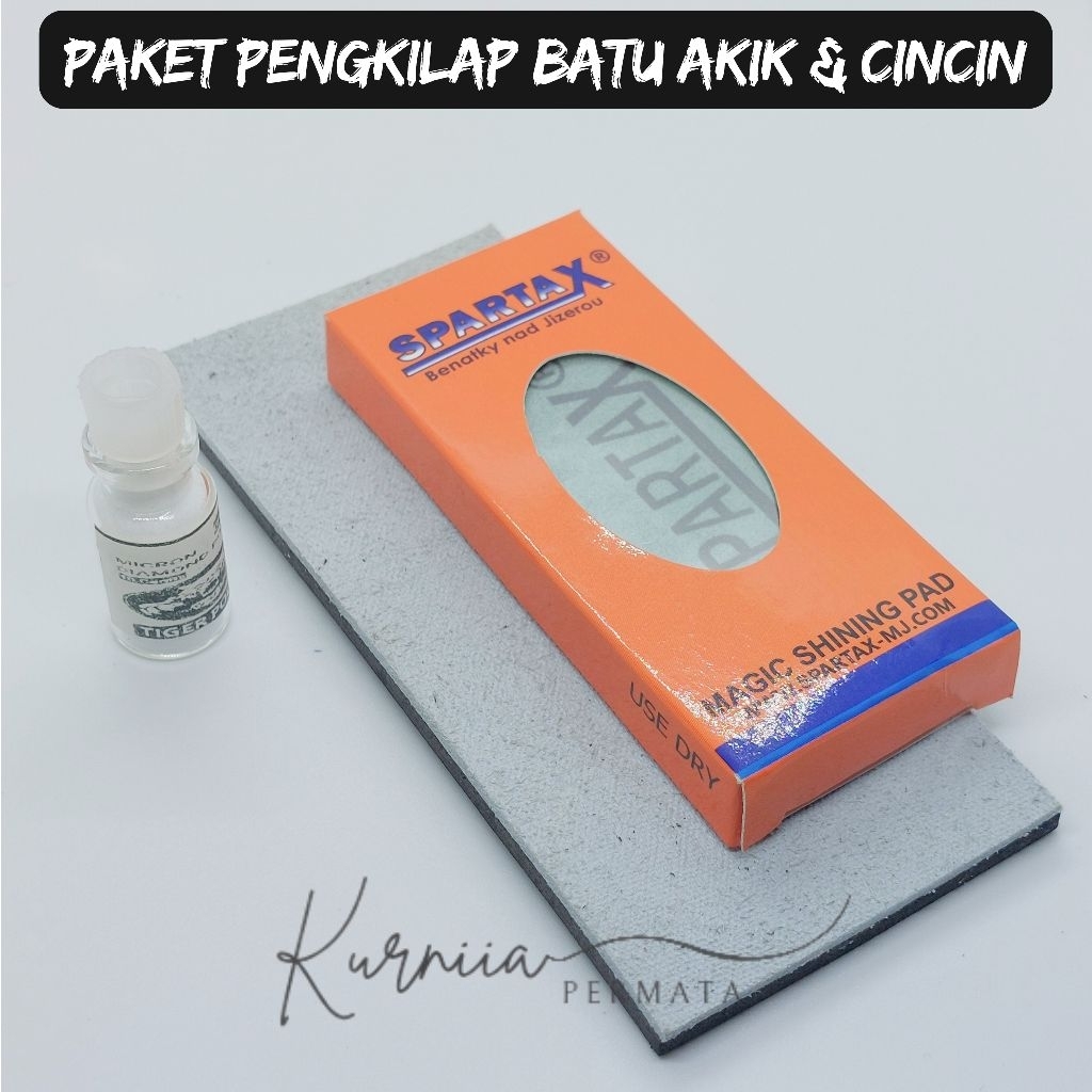 Paket Pengkilap Batu Akik Cincin / Spartax Bermerk Serbuk Intan Kulit Gosok